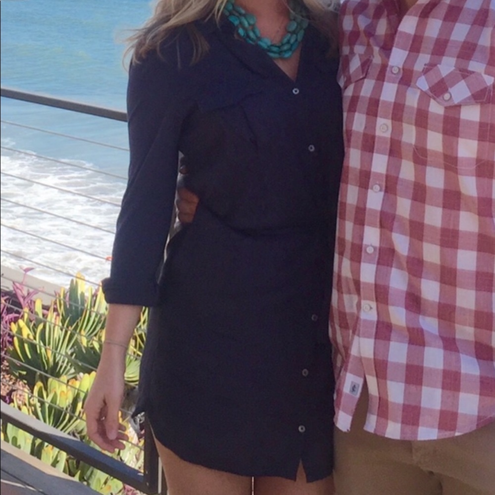 Soft joie navy blue dress with a wrap tie!